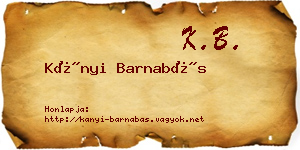 Kányi Barnabás névjegykártya